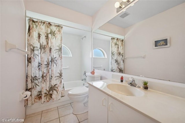 20902 Blacksmith Frg, Estero, FL 33928 - full bathroom with vanity, tile patterned floors, shower / tub combo, and toilet