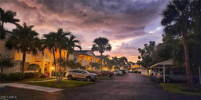 view of road featuring a residential view