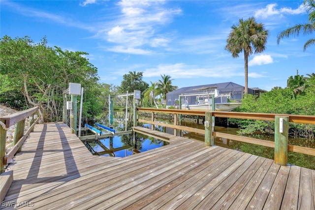 27080 Flamingo Dr, Bonita Springs, FL 34135 - dock area with a water view and boat lift