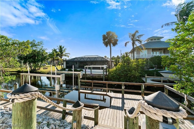 27080 Flamingo Dr, Bonita Springs, FL 34135 - view of dock with boat lift and a water view