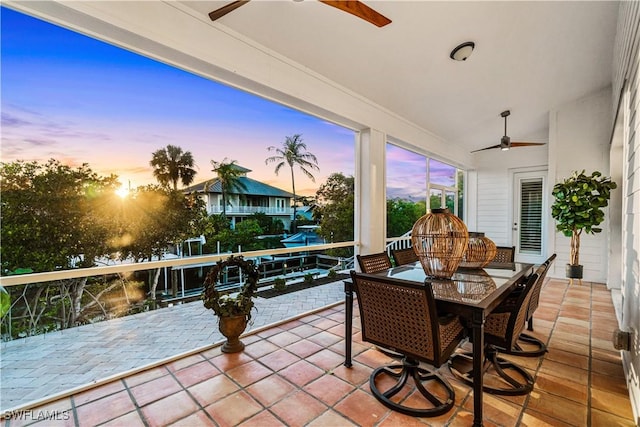 27080 Flamingo Dr, Bonita Springs, FL 34135 - view of patio featuring outdoor dining space and ceiling fan