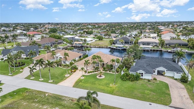 5131 SW 19th Ave, Cape Coral, FL 33914 - birds eye view of property with a residential view and a water view