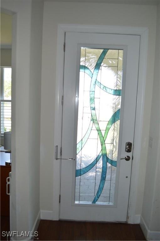 entryway with baseboards