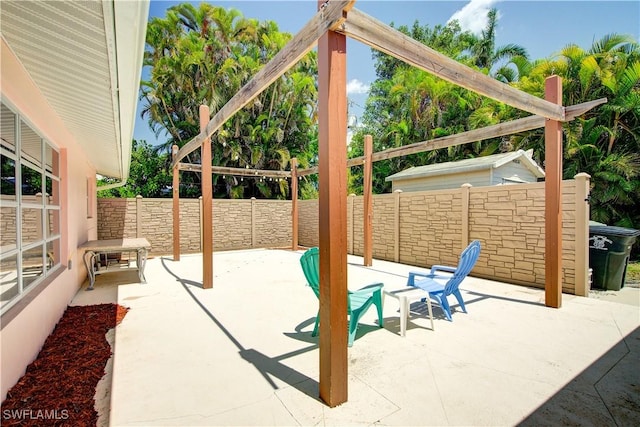 view of patio featuring a fenced backyard