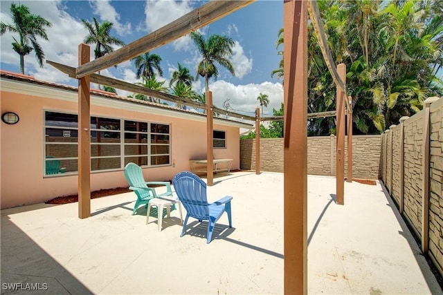 view of patio with a fenced backyard