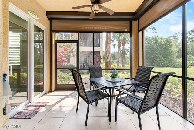 10637 Pelican Preserve Blvd Unit A, Fort Myers, FL 33913 - sunroom / solarium with a ceiling fan and outdoor dining space