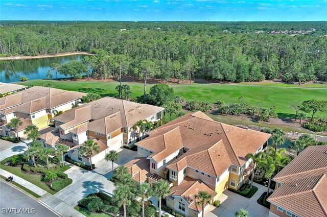 10637 Pelican Preserve Blvd Unit A, Fort Myers, FL 33913 - drone / aerial view with a residential view, a water view, and a forest view