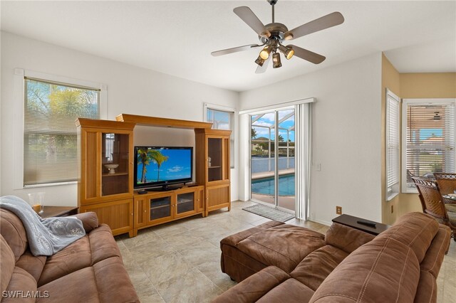 3428 SW 27th Pl, Cape Coral, FL 33914 - living area with a ceiling fan