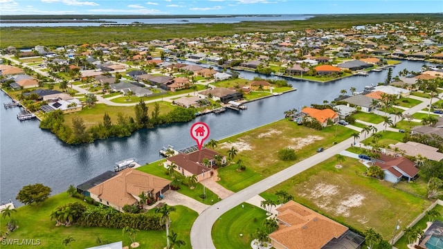 3428 SW 27th Pl, Cape Coral, FL 33914 - aerial view featuring a residential view and a water view