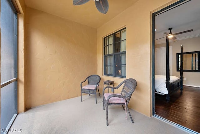 8945 Malibu St Unit 204, Naples, FL 34113 - balcony with a ceiling fan