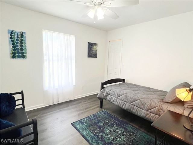 1511 SW 29th Ter, Cape Coral, FL 33914 - bedroom featuring wood finished floors, multiple windows, and ceiling fan