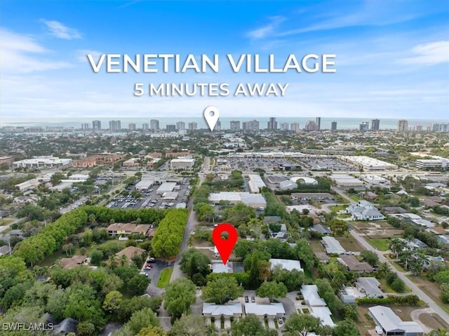 1147 Shady Rest Ln, Naples, FL 34103 - aerial overview of property's location featuring city skyline