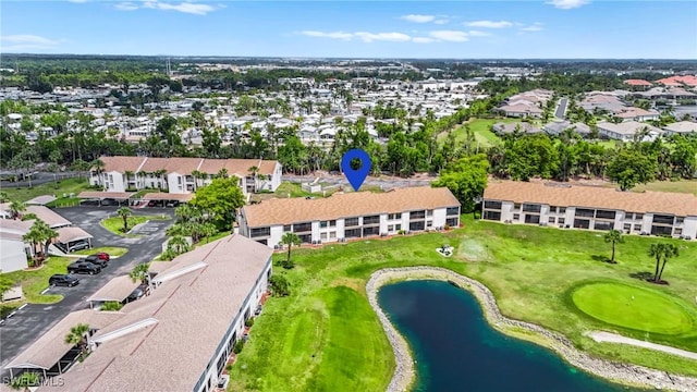 17150 Ravens Roost Unit 3, Fort Myers, FL 33908 - aerial view featuring view of golf course, a water view, and a residential view
