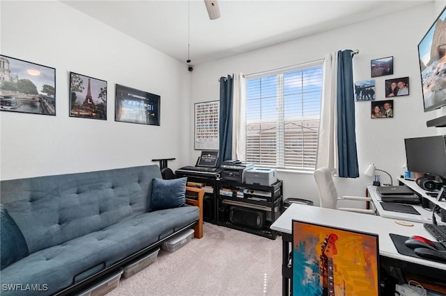 2926 Citrus St, Naples, FL 34120 - carpeted home office with ceiling fan
