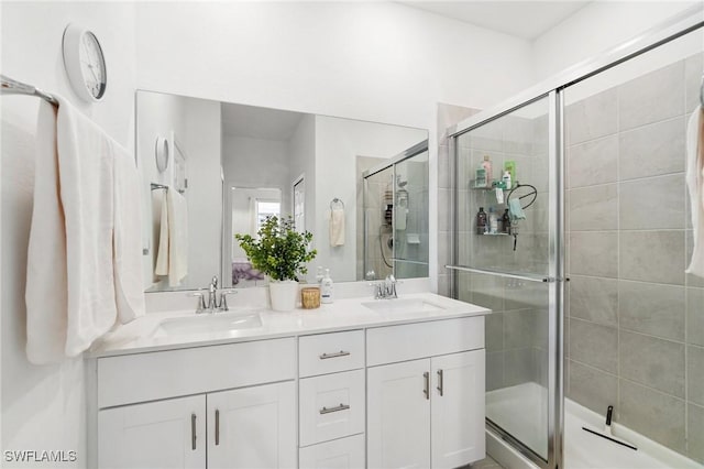 2926 Citrus St, Naples, FL 34120 - full bath with a stall shower and double vanity