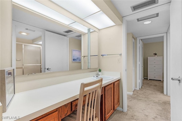4160 Steamboat Bnd E Unit 406, Fort Myers, FL 33919 - full bathroom featuring visible vents, a shower stall, and vanity