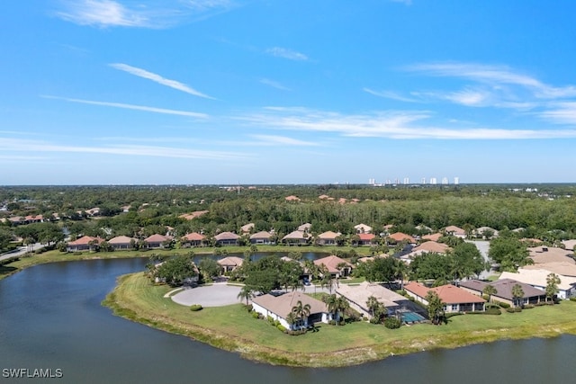 10326 Wishing Stone Ct, Bonita Springs, FL 34135 - aerial view featuring a water view and a residential view
