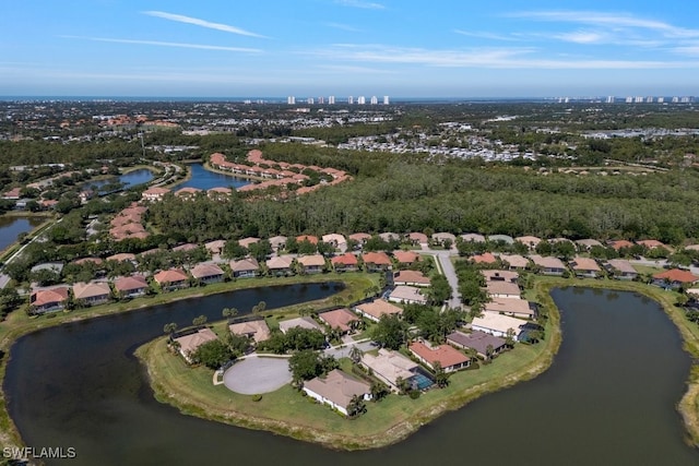 10326 Wishing Stone Ct, Bonita Springs, FL 34135 - birds eye view of property featuring a residential view and a water view