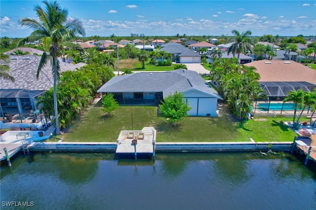 2226 SE 19th Pl, Cape Coral, FL 33990 - bird's eye view with a water view and a residential view