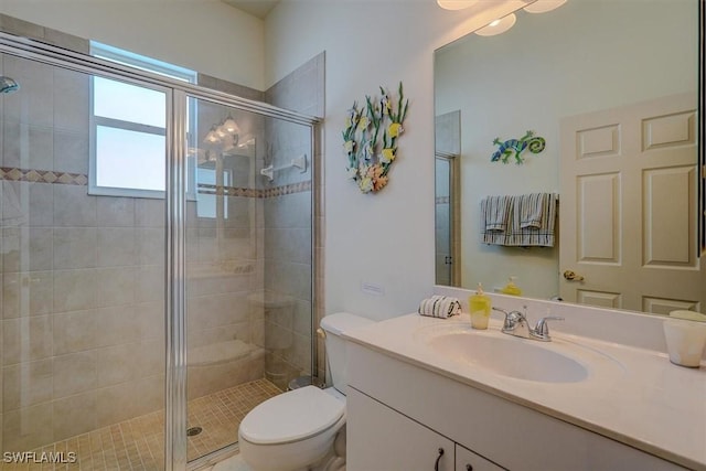 330 SW 33rd Ave, Cape Coral, FL 33991 - full bathroom with vanity, toilet, and a stall shower