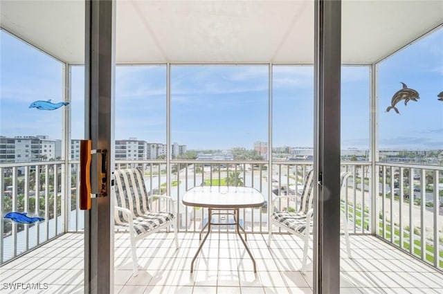 balcony with a view of city