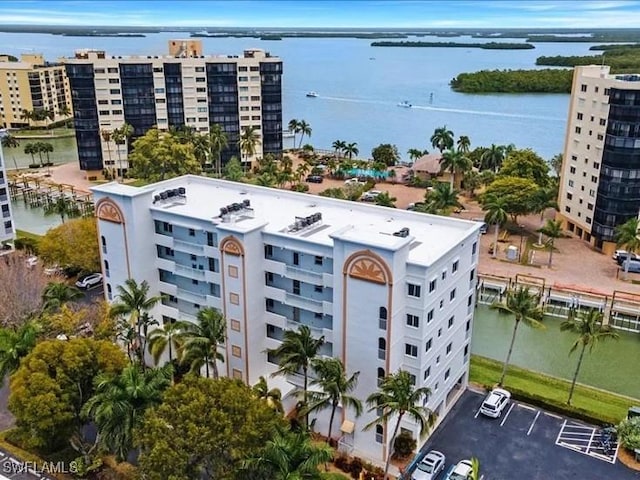 4361 Bay Beach Ln Unit 224, Fort Myers Beach, FL 33931 - drone / aerial view featuring a water view