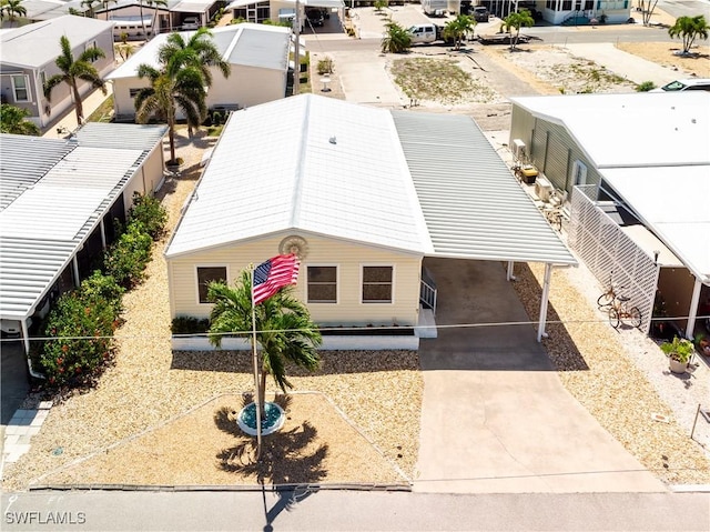 aerial view with a residential view