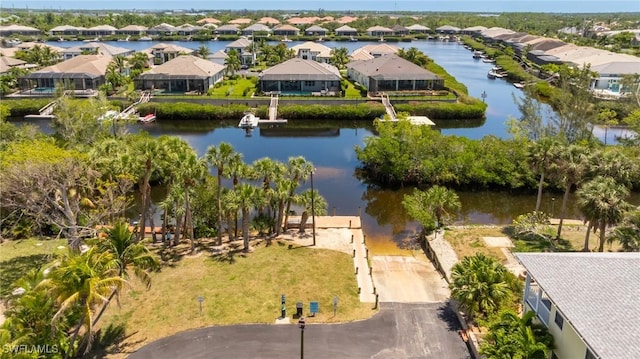 6081 Waterway Bay Dr, Fort Myers, FL 33908 - birds eye view of property with a residential view and a water view