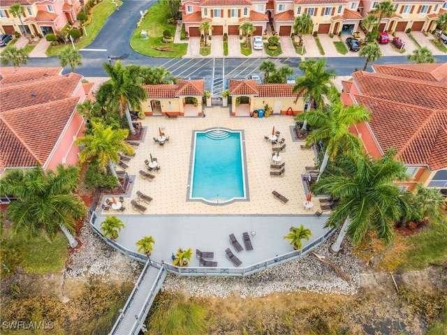 drone / aerial view featuring a residential view