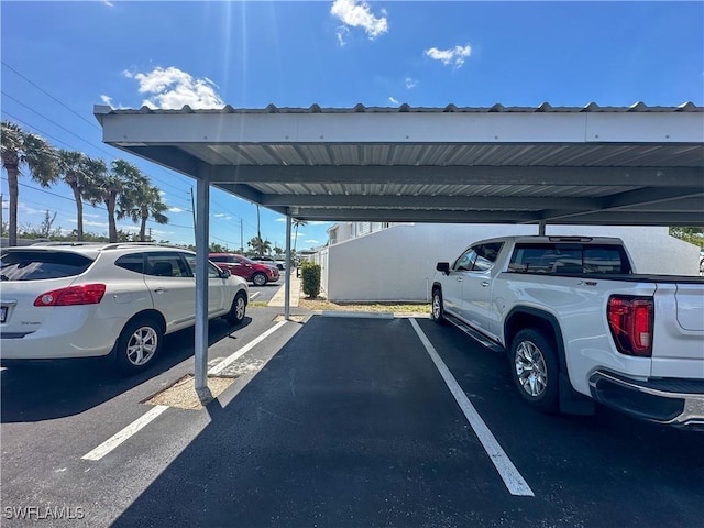 view of covered parking lot
