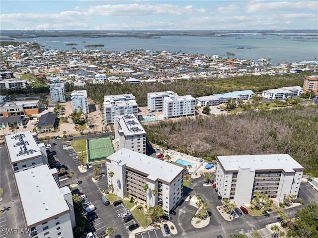 bird's eye view of a nearby body of water