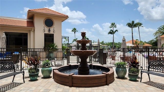 view of patio with fence