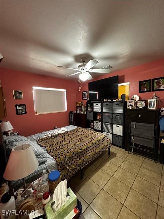 110 Clayton Ave, Lehigh Acres, FL 33936 - bedroom with tile patterned floors and ceiling fan