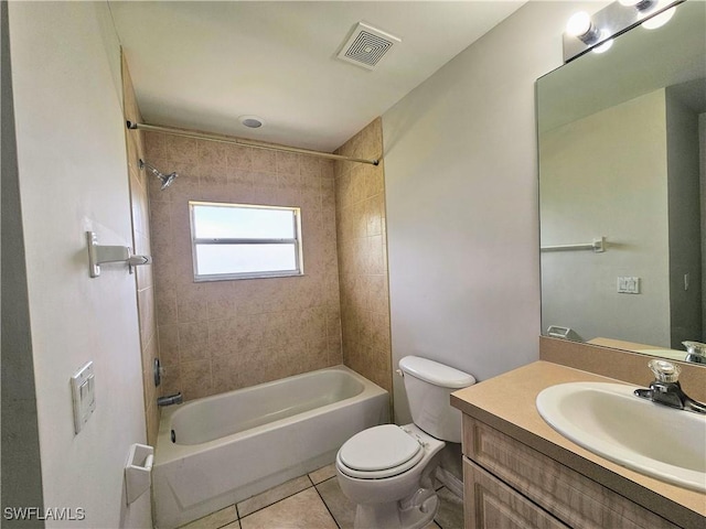 124/126 Ivan Ave S, Lehigh Acres, FL 33973 - full bath featuring shower / bath combination, toilet, tile patterned flooring, and vanity