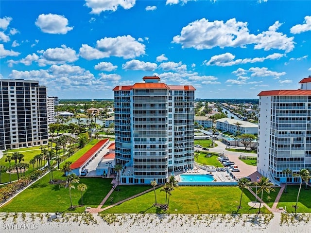 bird's eye view featuring a view of city