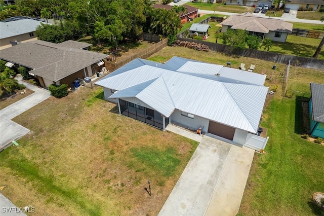 aerial view featuring a residential view