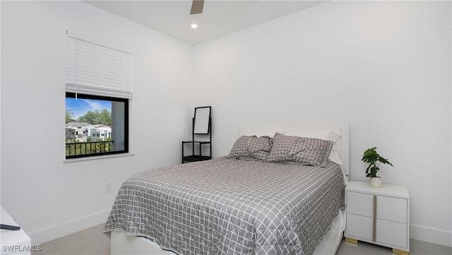 2343 Oil Well Rd, Naples, FL 34120 - bedroom featuring ceiling fan, baseboards, and recessed lighting
