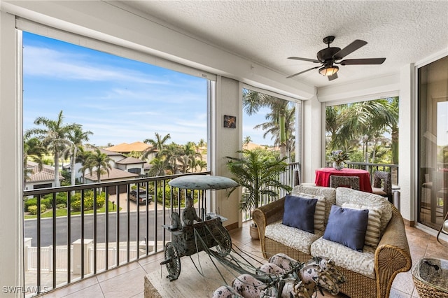 14270 Royal Harbour Ct Unit 323, Fort Myers, FL 33908 - sunroom / solarium featuring tile patterned flooring and a textured ceiling