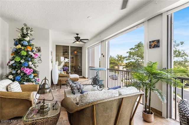14270 Royal Harbour Ct Unit 323, Fort Myers, FL 33908 - sunroom / solarium with a textured ceiling and tile patterned flooring