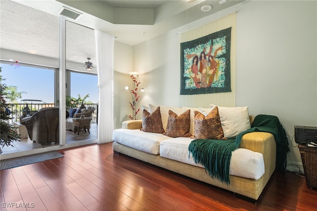 14270 Royal Harbour Ct Unit 323, Fort Myers, FL 33908 - living area featuring wood finished floors and ceiling fan