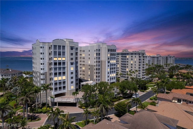 14270 Royal Harbour Ct Unit 323, Fort Myers, FL 33908 - property at dusk featuring a water view and a city view
