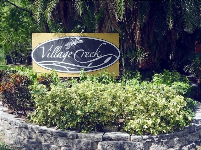 view of community sign