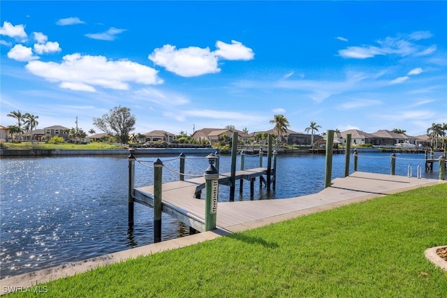 2556 SW 28th Pl, Cape Coral, FL 33914 - dock area with a yard, a water view, and a residential view