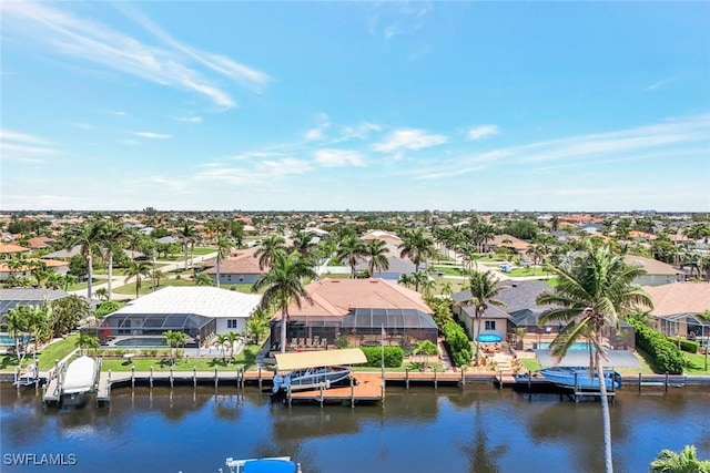 4536 SW 12th Pl, Cape Coral, FL 33914 - birds eye view of property featuring a water view and a residential view
