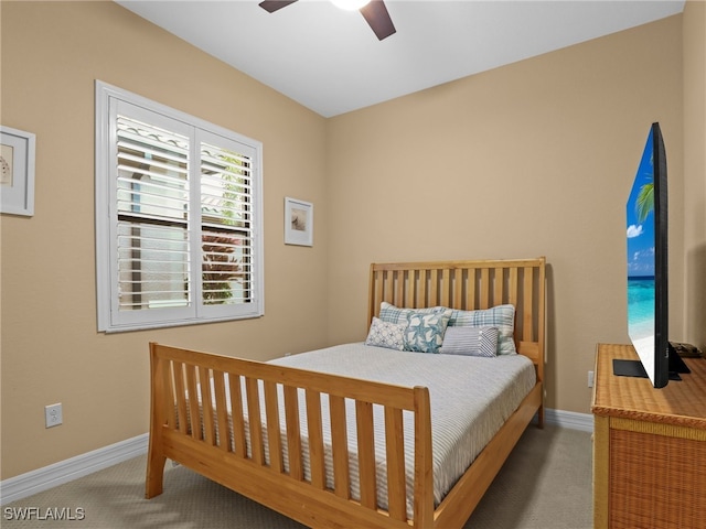 11552 Riverstone Ln, Fort Myers, FL 33913 - bedroom with carpet, baseboards, and ceiling fan