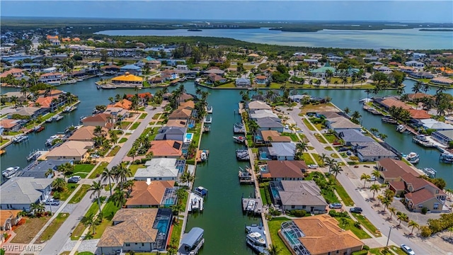 1633 Barbarosa Ct, Marco Island, FL 34145 - birds eye view of property with a water view and a residential view