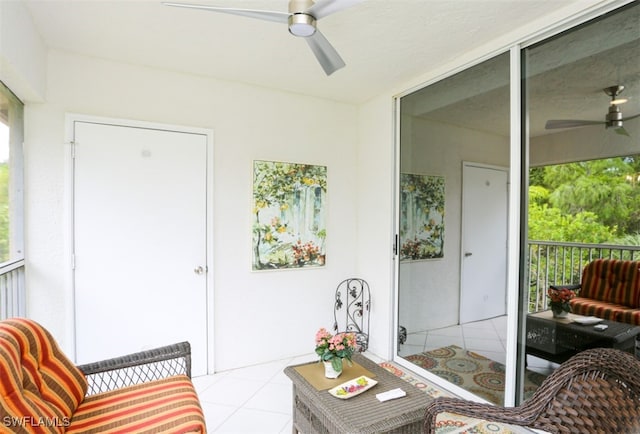 6645 Huntington Lakes Cir Unit 201, Naples, FL 34119 - sunroom with ceiling fan