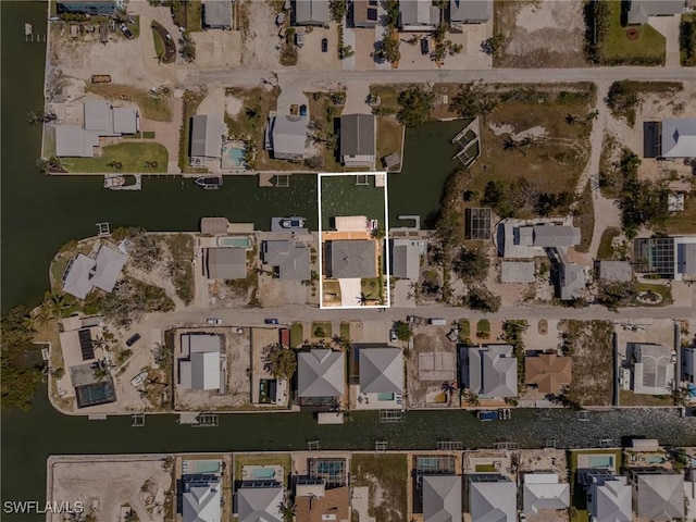 aerial view with a residential view