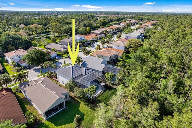 aerial view featuring a residential view