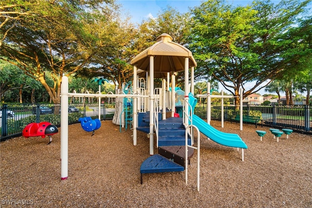 community play area featuring fence